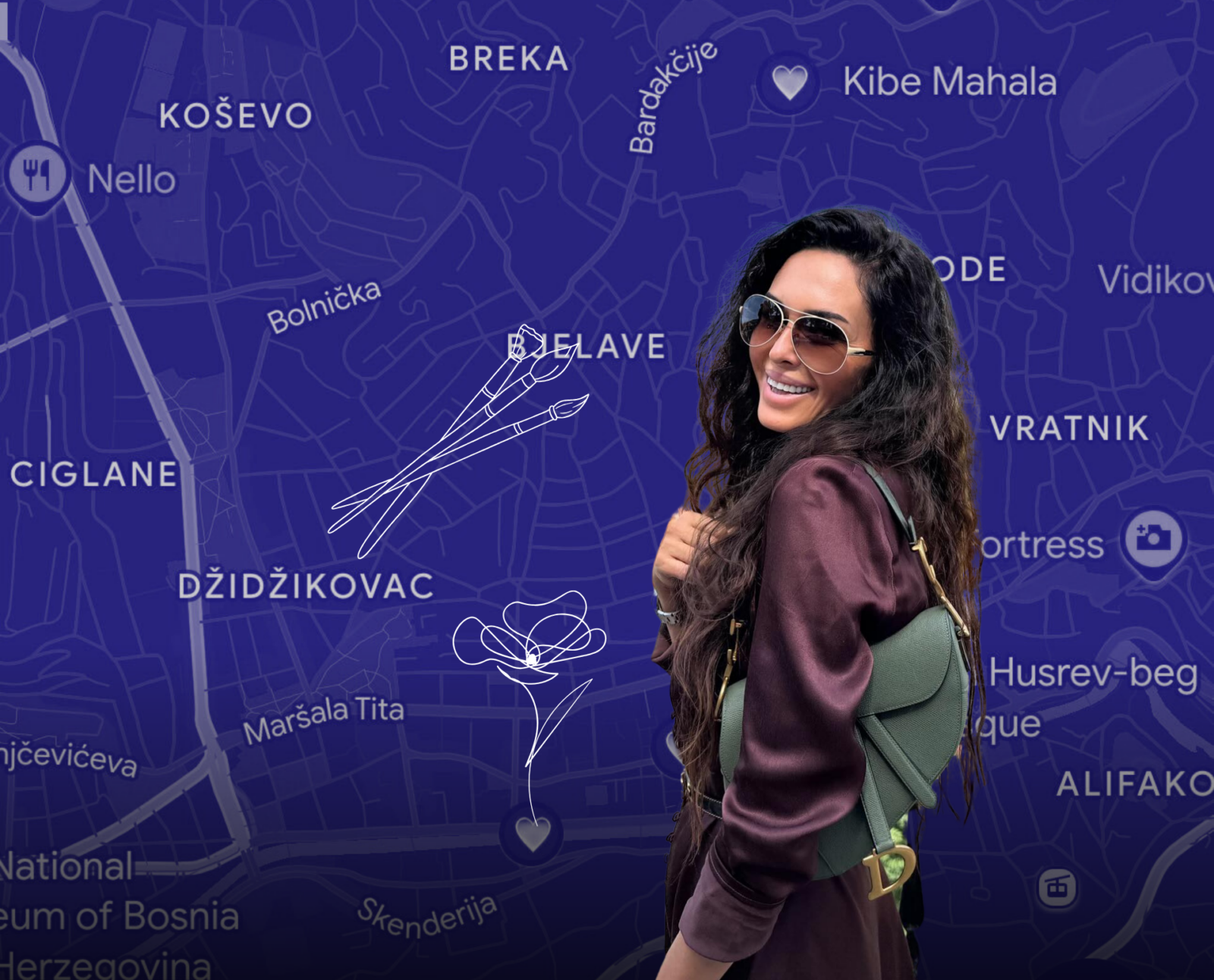 Aleksandra Kokotović mapa i Sarajevo
