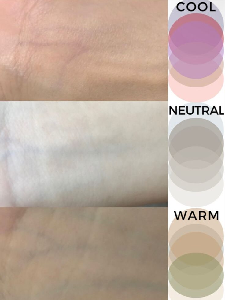 Vene na rukama i boje koje pokazuju koji je podton u pitanju