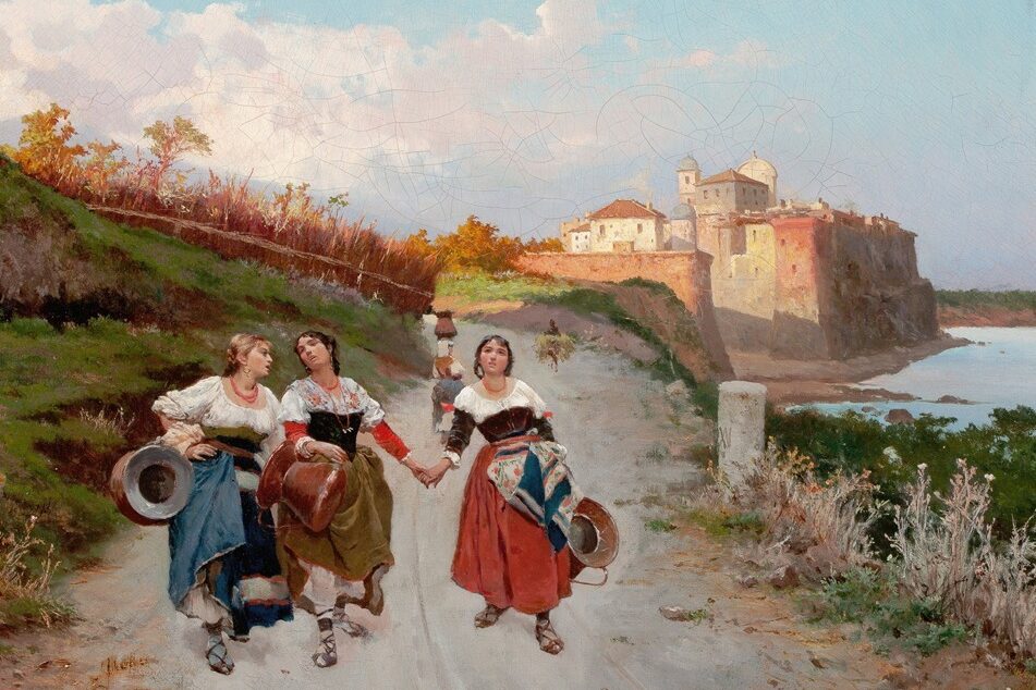 Women on a Country Road (Italian, 1854-1914), Fabio Cipolla