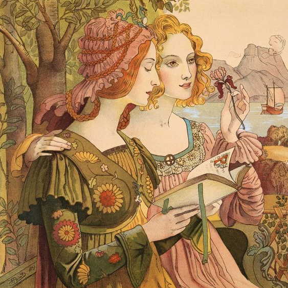 Ženska prijateljstva: dve žene se šetaju i čitaju knjigu